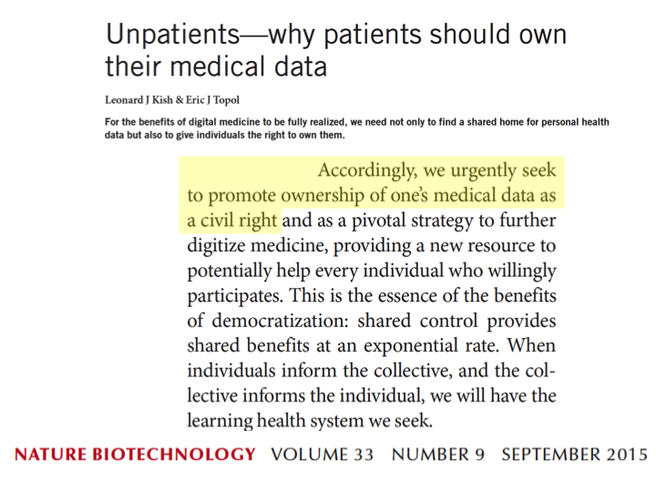 RT @EricTopol: Unpatients in the #UK who OWN their medical data @patientsco via @CateHassMonn
