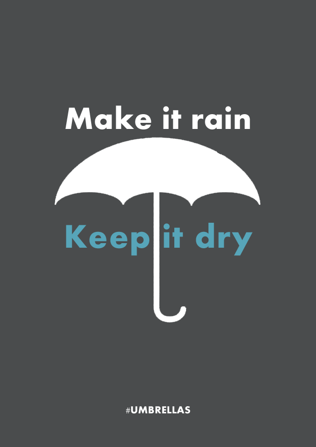 BriefBreak's tweet photo. @OneMinuteBriefs  #UMBRELLAS #Creative #advertising 
Make it rain
Keep it dry. https://t.co/sLBlrWtjcQ