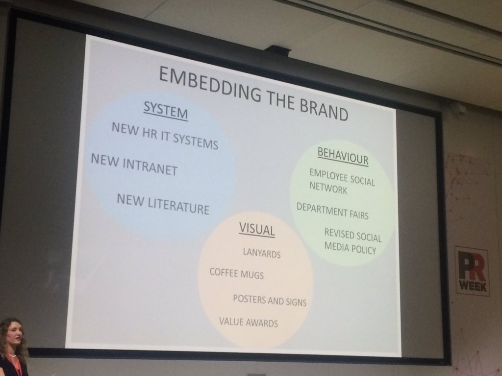 mandycash's tweet photo. Embedding values - not just tactics but need to ensure everything stacks up from awards to intranets #prwinternal https://t.co/USj2k1jaMS