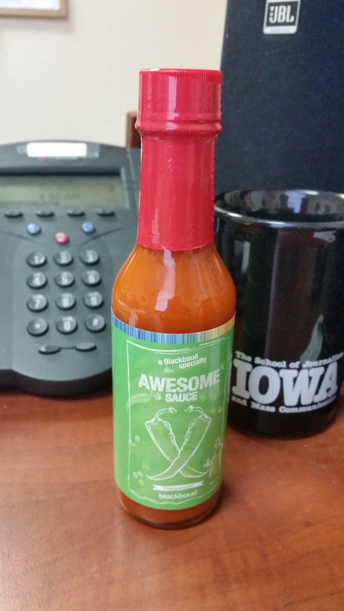 annamarypatty's tweet photo. Awesome Sauce made it to Iowa! Thanks @blackbaud #bbchampions #bbcon2015 #bbcon https://t.co/6ozgY8OKo9