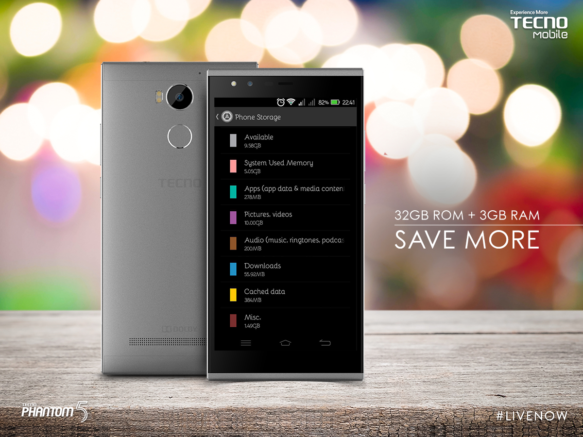 Save it all with the 32 GB internal memory, expandable up to 128GB. What takes most of your storage?
#TECNOPhantom5