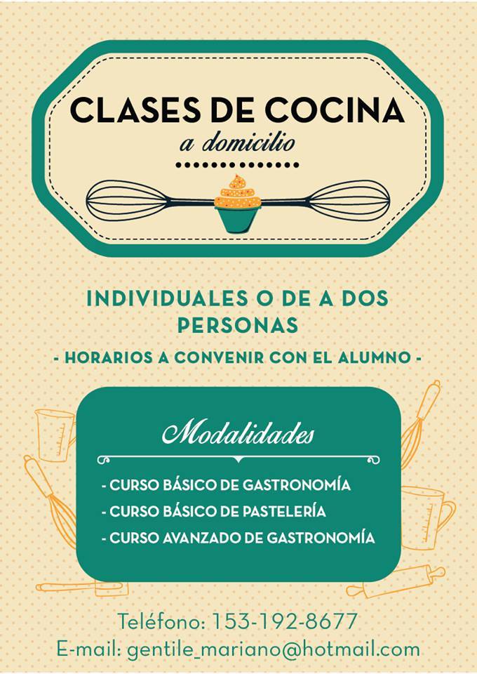 MarianoLG's tweet photo. Te cansaste del delivery y de comer siempre lo mismo? Clases de cocina A DOMICILIO!!! Consultas por MD. https://t.co/uareuzXXqc