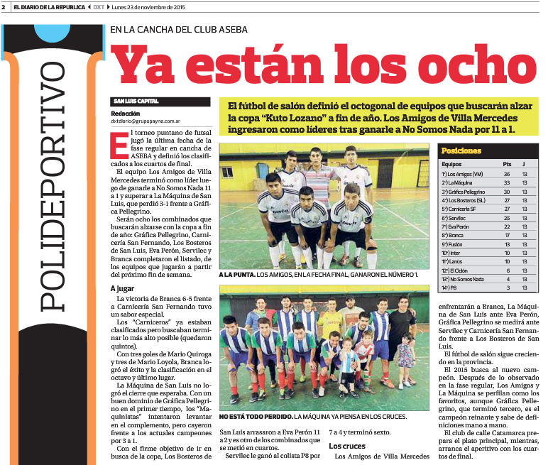 MaquinafutsalSL's tweet photo. Se vienen los cruces que definirán al campeón que peleará junto con mendoza y san juan por la plaza al nacional. https://t.co/CSnZ9RsE0z