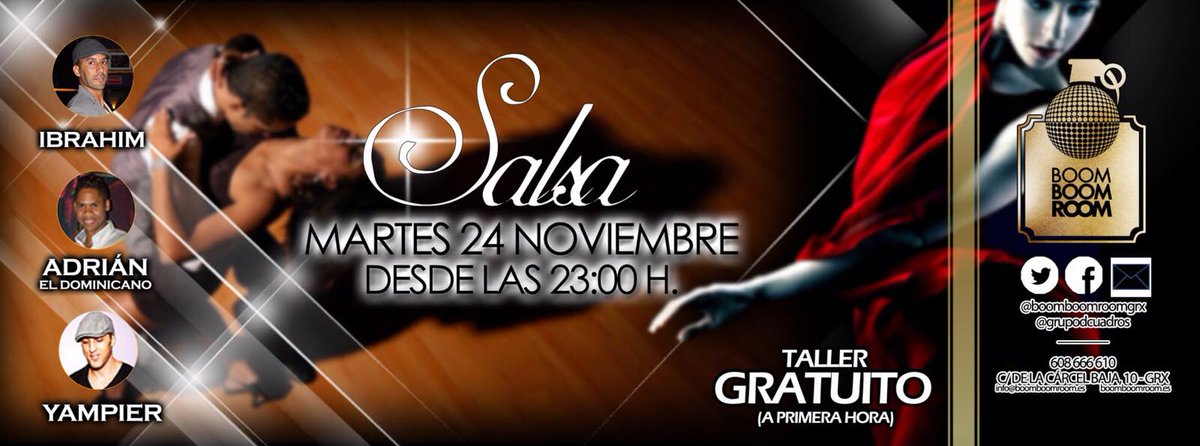 BoomBoomRoomGRX's tweet photo. Tu semana esta en @BoomBoomRoomGRX. 
Hoy toca noche de #Salsa
Jueves noche con @bbrcollege1 
¡¡Semana Boom!! https://t.co/1mblxoow7K