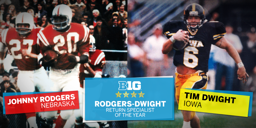 B1Gfootball's tweet photo. The newest #B1GFootball postseason trophy: The Rodgers-Dwight Return Specialist of the Year. https://t.co/VrPaBqq7dY