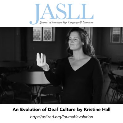 ASLized's tweet photo. An Evolution of Deaf Culture by Kristine Hall - https://t.co/tjYkxxLLCd #AmericanSignLanguage #ASLized #JournalofASL https://t.co/7ggiMlhLid