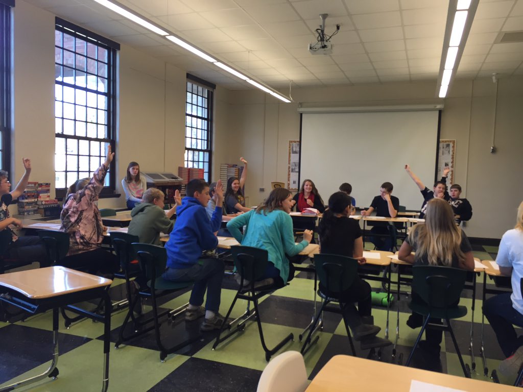 WCS_MissHongach's tweet photo. Debating with the 8th grade today! They're awesome! #paws4wolverines https://t.co/QiY2fdnfxq