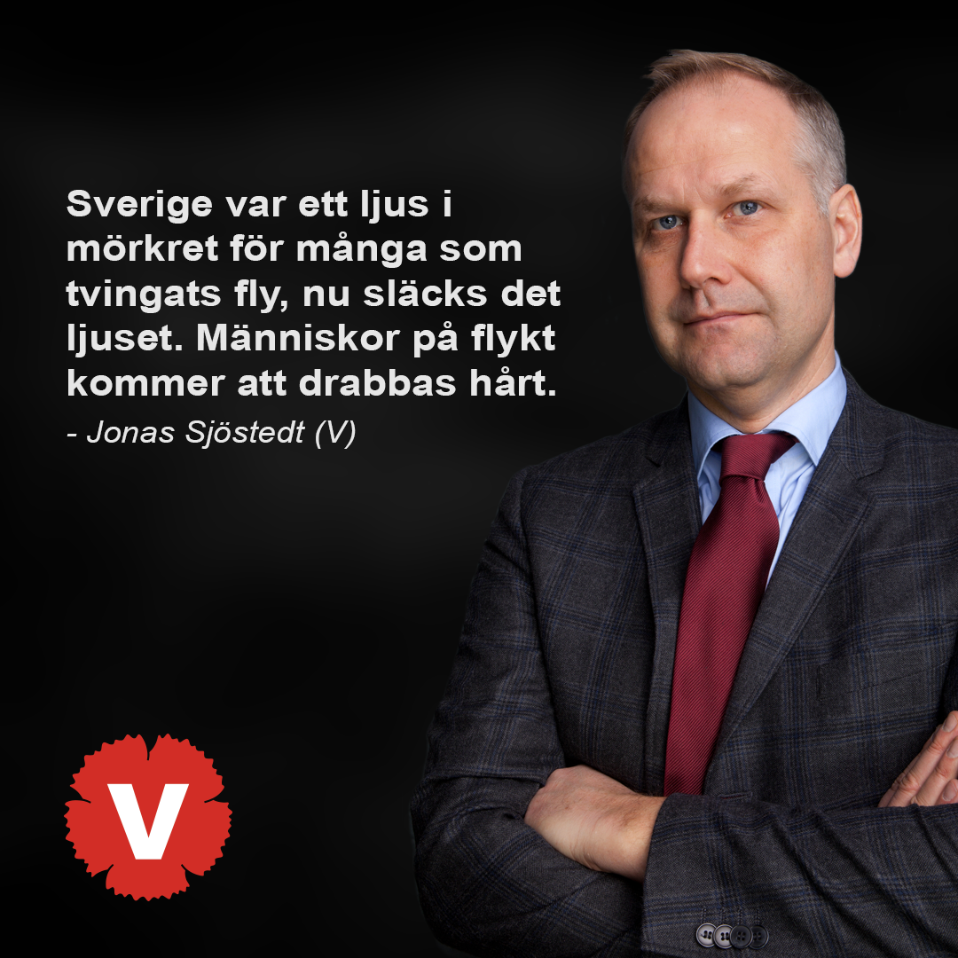 vansterpartiet's tweet photo. Sverige har varit ljuset, en slags fyr för asylsökande. Nu släcks det ljuset. #migpol #svpol https://t.co/QrjLMZaB49 https://t.co/yPBKSB9GJB