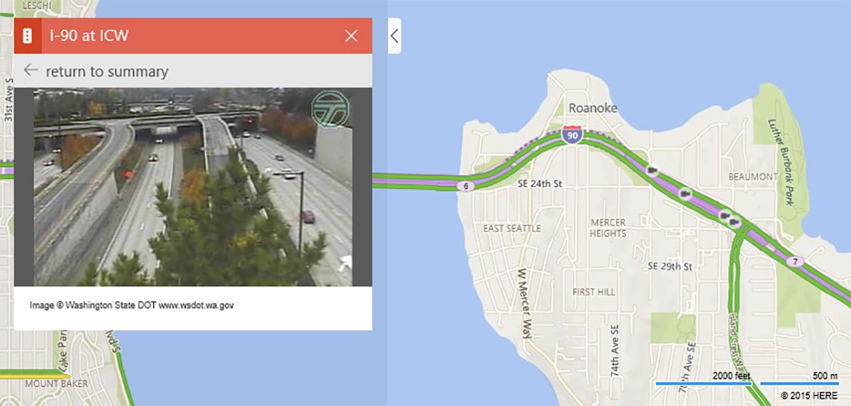 Bing Maps' traffic cam views let you preview your commute