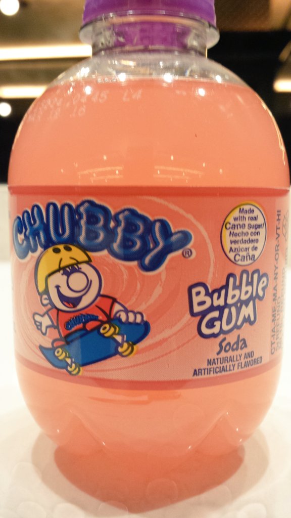 A wee Chubby bubble gum soda for lunch today