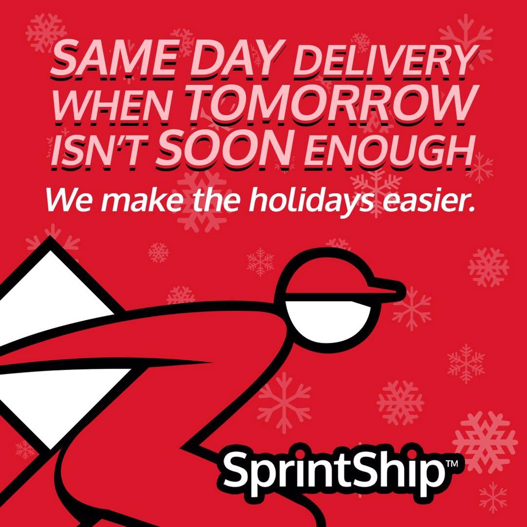 SprintShip's tweet photo. We make the holidays a little easier. #HolidaysAreComing #shopping #sameday #delivery #sprintit https://t.co/AQGmRvFlkW