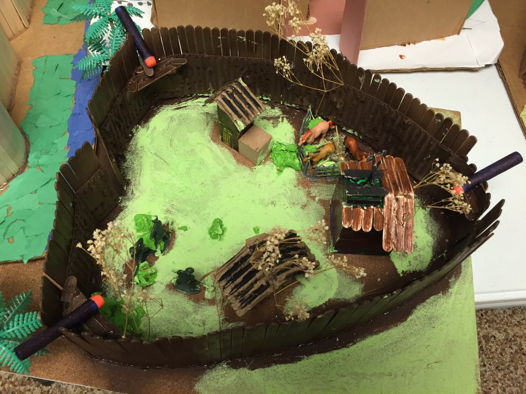 BelAirPanthers's tweet photo. 4th graders completed a project on VS 3-English settlement in Jamestown. Here are some pics of the forts they built. https://t.co/Avfimnvftk