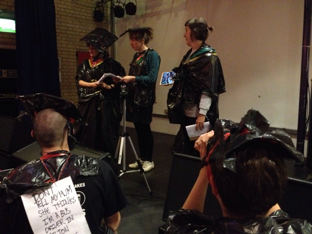 smallactslive's tweet photo. We've just Graduated from 24th November with @ClerkeAndJoy at #universityofDIY @ContactMcr https://t.co/w7njhPV22G