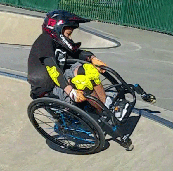 What an awesome photo of Shaun Doss shredding in Socal this weekend! #TeamColours <a href="/colourswc/">Colours Wheelchair</a>
