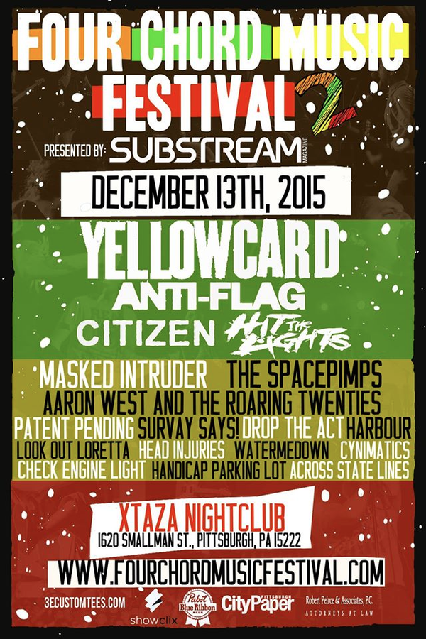 We're pumped for <a href="/4chordmusicfest/">Four Chord Music Festival</a>—<a href="/Yellowcard/">Yellowcard</a>, @anti_flag, <a href="/CitizenMi/">CITIZEN</a>, <a href="/HTLband/">Hit The Lights</a> + more!
Tix: showclix.com/event/fourchor…