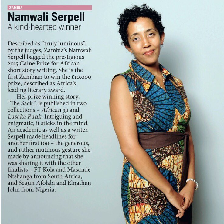 The talented Caine Prize winner @snamwali is also on our #MostInfluentialAfricans2015 list. We congratulate her.