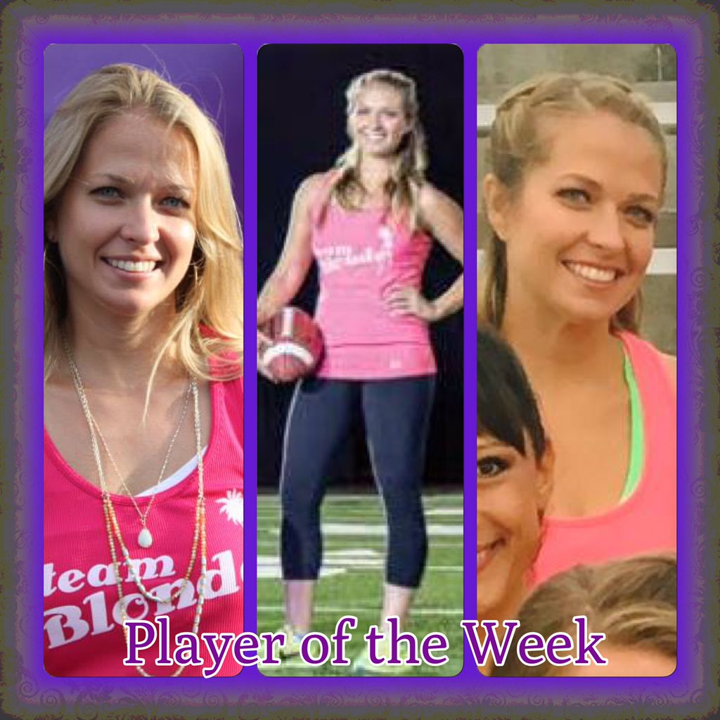TackleAlzSD's tweet photo. This week's #playeroftheweek is Autumn! A rookie, she has already raised over $700! #BVBSD #endalz #teamblondesd https://t.co/PkIykyA82Q