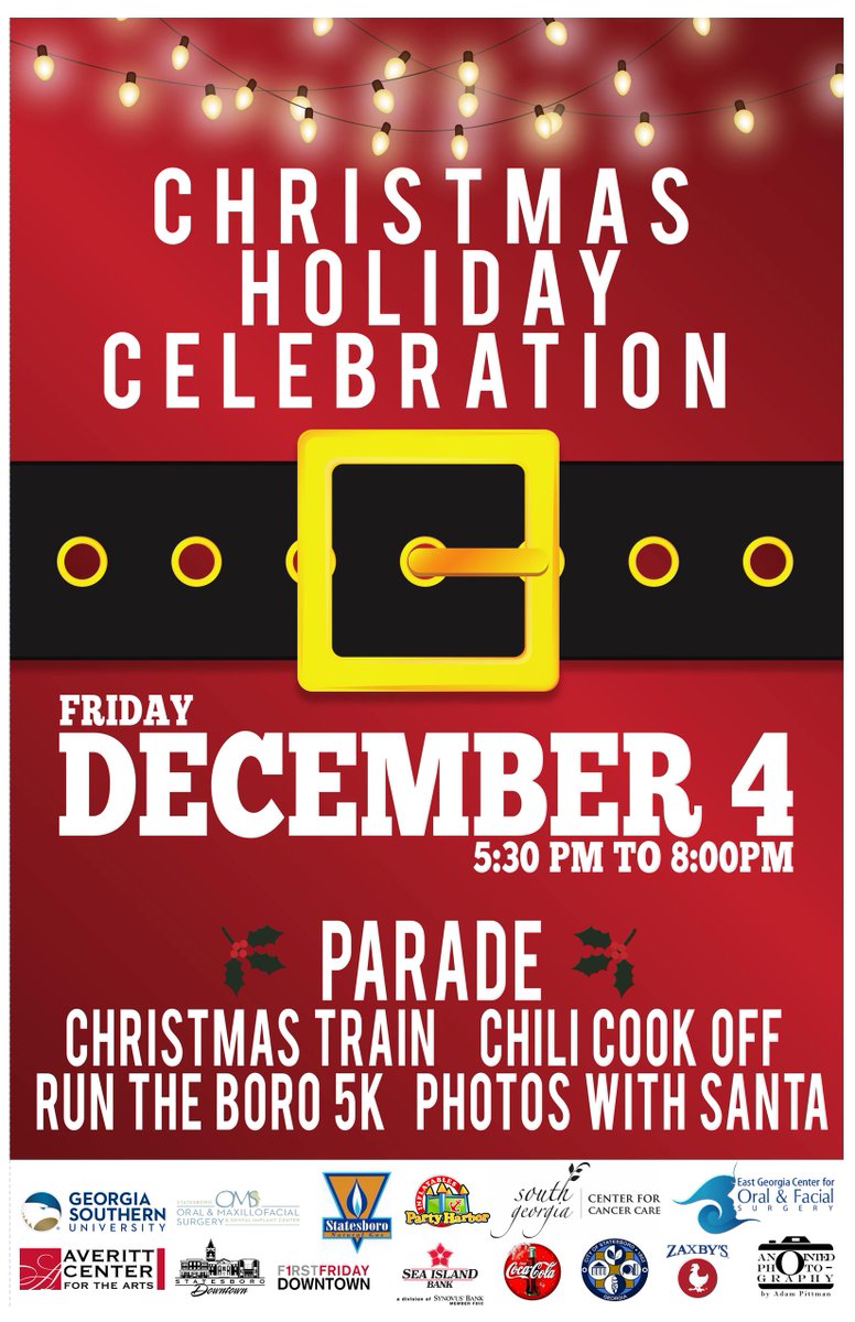 abcboro's tweet image. Are you ready for Next Friday night? @abcboro @DTStatesboro  Run,chili, Santa, parade, food,fun