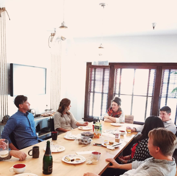 AkinsParker's tweet photo. Our annual AP Thanksgiving potluck breakfast. https://t.co/BzCtyyvLBo