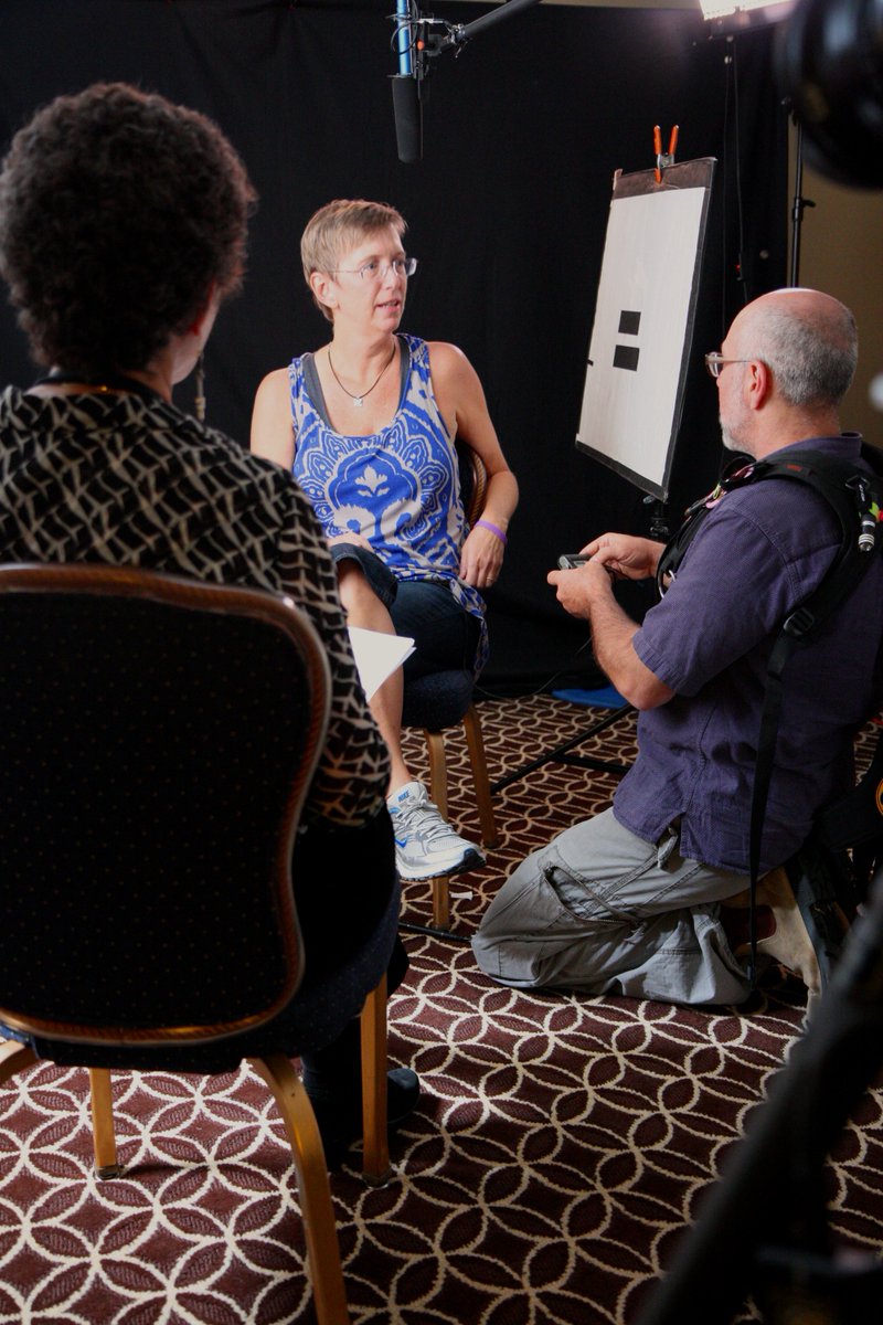 LoveBTCFilm's tweet photo. Setting up for our interview with @SuzBrockmann back in the day! Watch a clip here: https://t.co/YxJ5WwzHbJ https://t.co/eJHhU9XrZD
