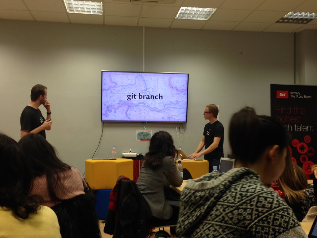 CodeFirstGirls's tweet image. Lots of nice 🚣 metaphors as @8thLightInc @ChristophGockel @felipesere describe benefits of branches #practicalgit