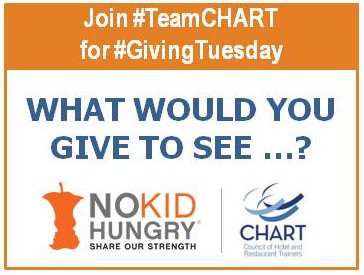 MicheleLangeLAL's tweet photo. Join #TeamChart #CHARTtrainers for #GivingTuesday to support our favorite cause #NoKidHungry $1 = up to 10 meals https://t.co/4E0EgzLSxJ