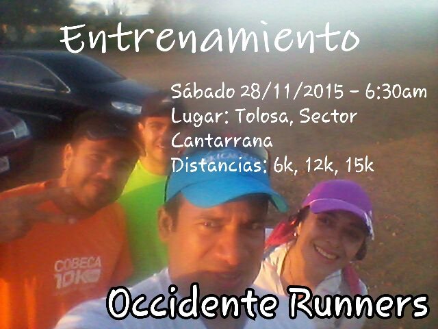 CorredoresOcc's tweet photo. Estás invitado! Hora de llegada 6am. El entrenamiento comenzará a las 6:30am https://t.co/xtp4CHvJ9s