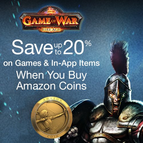 Did you know that you can save up to 20% on Gold in Game of War with Amazon Coins? amzn.to/1QGy2Fl