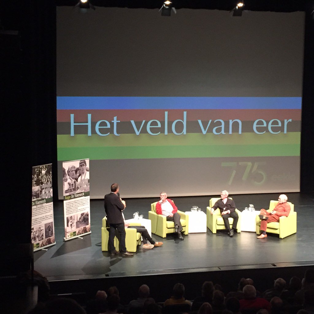 Op de voorstelling van Het veld van eer - 65 jaar WK Veldrijden. Vanaf zaterdag in de winkel!