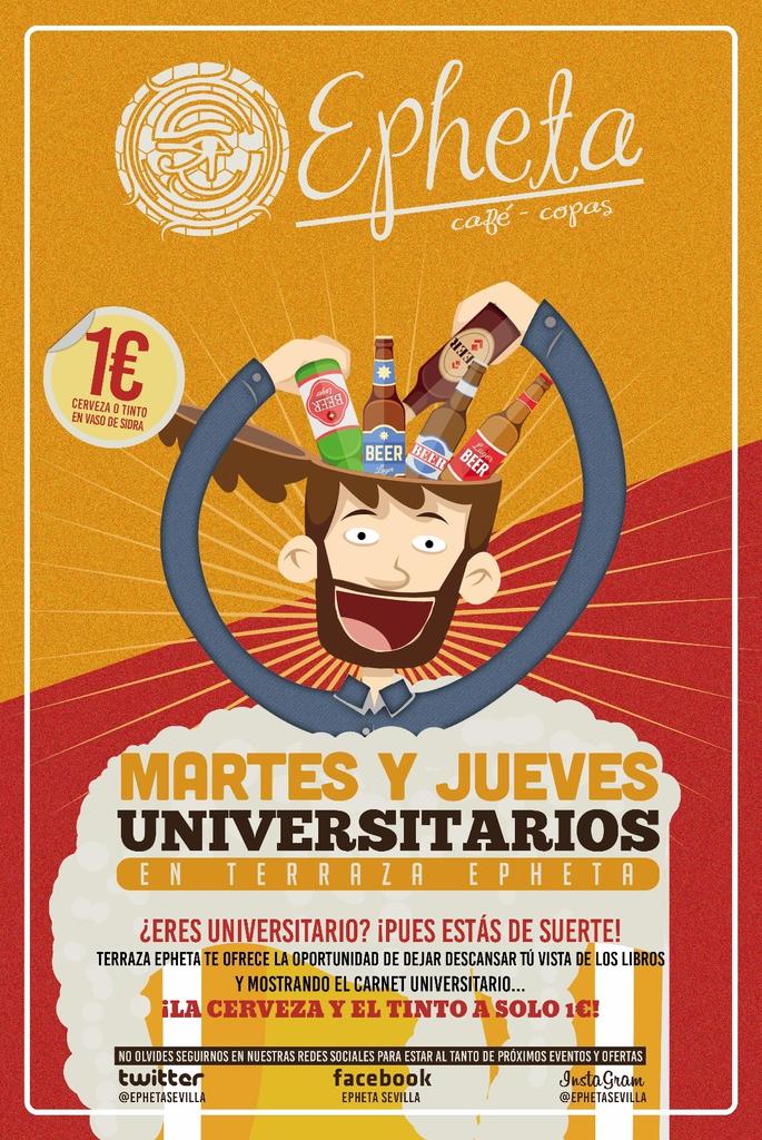 Nuevo cartel de los martes y jueves universitarios.
¡Danos RT y que todos los sepan!
#bdp #bardelprado
