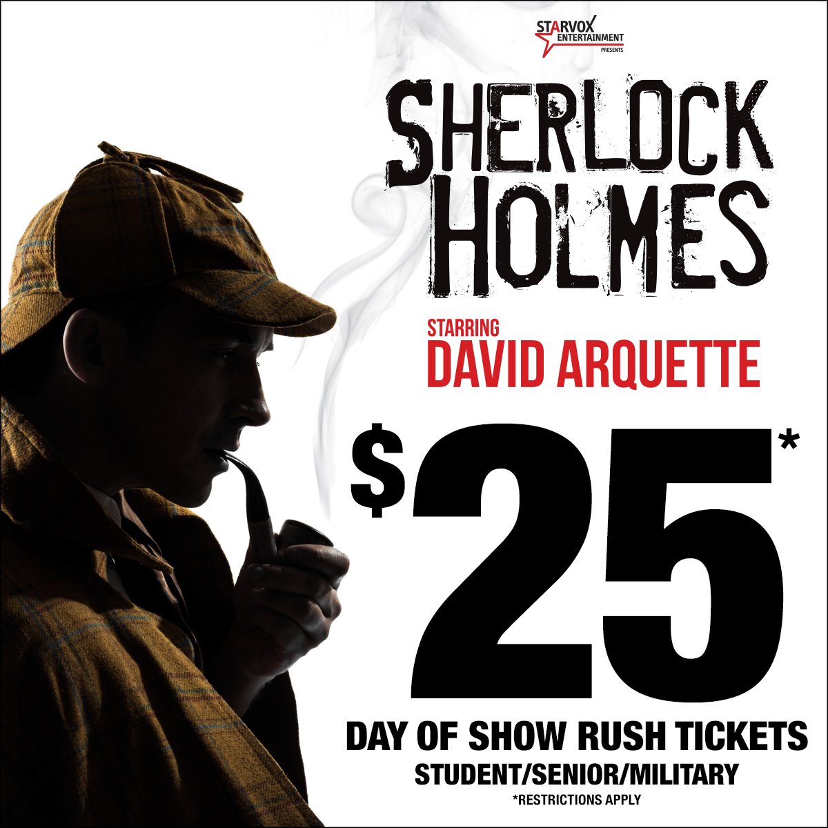 broadwaychicago's tweet photo. Day of show rush seats for @SherlockTour! Available with valid ID (limit 2) at the Oriental Theatre box office. https://t.co/584o4xebeQ