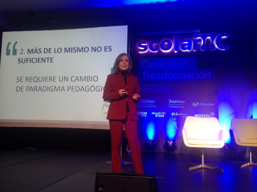 ScolarTIC's tweet photo. "La @Escuela_Nueva es una reforma pedagógica, tomamos la escuela como unidad de cambio" #VickyColbert https://t.co/3xF2gWiibx