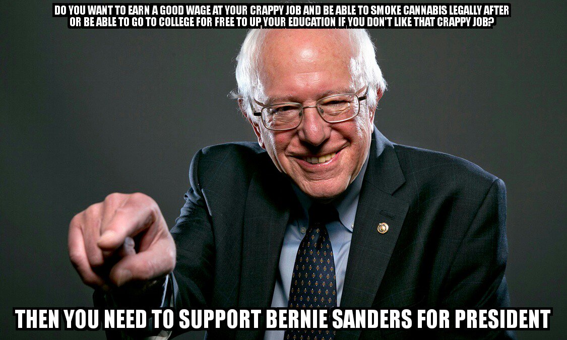 therealhobble's tweet photo. This is my appeal to average younger shmoes like myself who might be on the fence. Vote @BernieSanders #FeelTheBern https://t.co/DdXnMPJNOn