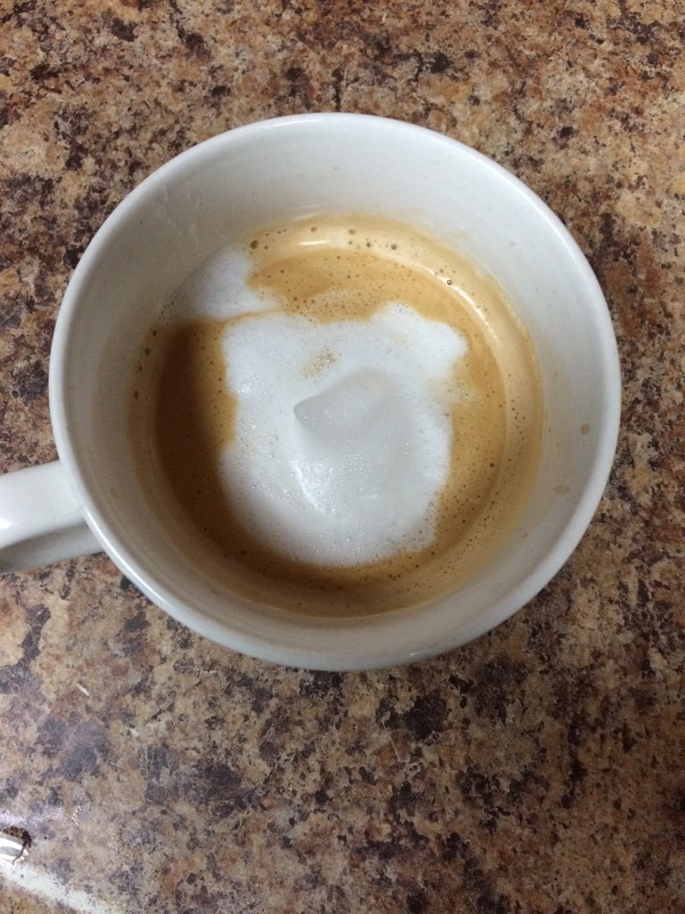sabrina000012's tweet photo. Got my boss to make me a coffee, and it kinda looks like a bear🐻😊 @PitBuLL_1928 https://t.co/36ukeGUyiV