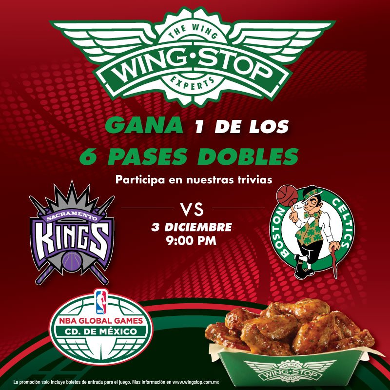 WingstopMexico's tweet photo. 1pase doble al 1ยฐ en mencionar 1promo actual de #WingstopMex y el nombre de un jugador actual de #sacramentokings ๐ธ https://t.co/bUlbKRoIwO