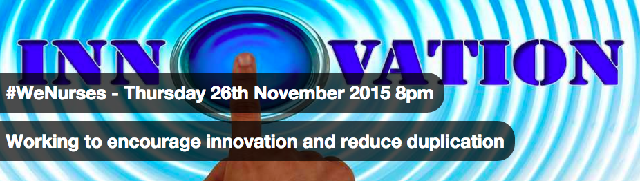 WeNurses's tweet photo. Dont forget

Encouraging innovation &amp; reducing duplication 

On Thurs 8pm

https://t.co/4rBQlwySpS

#WeNurses https://t.co/HFHVPt7JLk