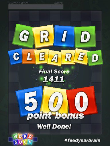 JaneMoorton's tweet image. I just cleared the grid in Word Soup!!! #feedyourbrain