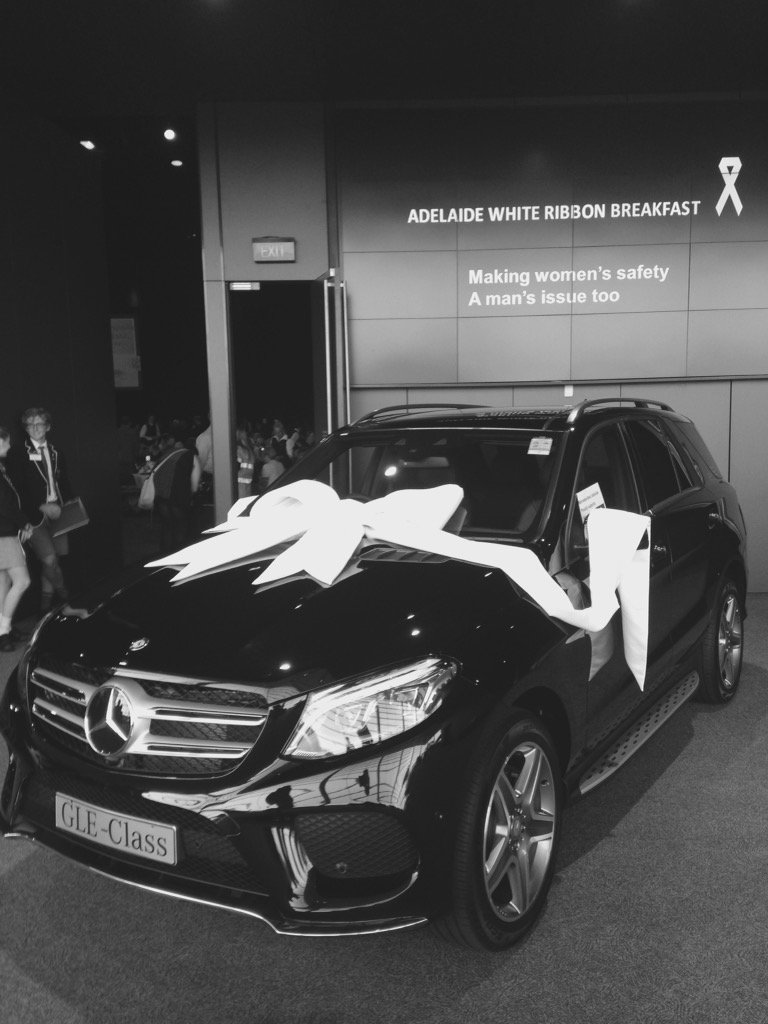 MercedesBenzADL's tweet photo. Today we show our support for @WhiteRibbonAust! Stop violence against women #WhiteRibbonDay https://t.co/r65hfeRMT4