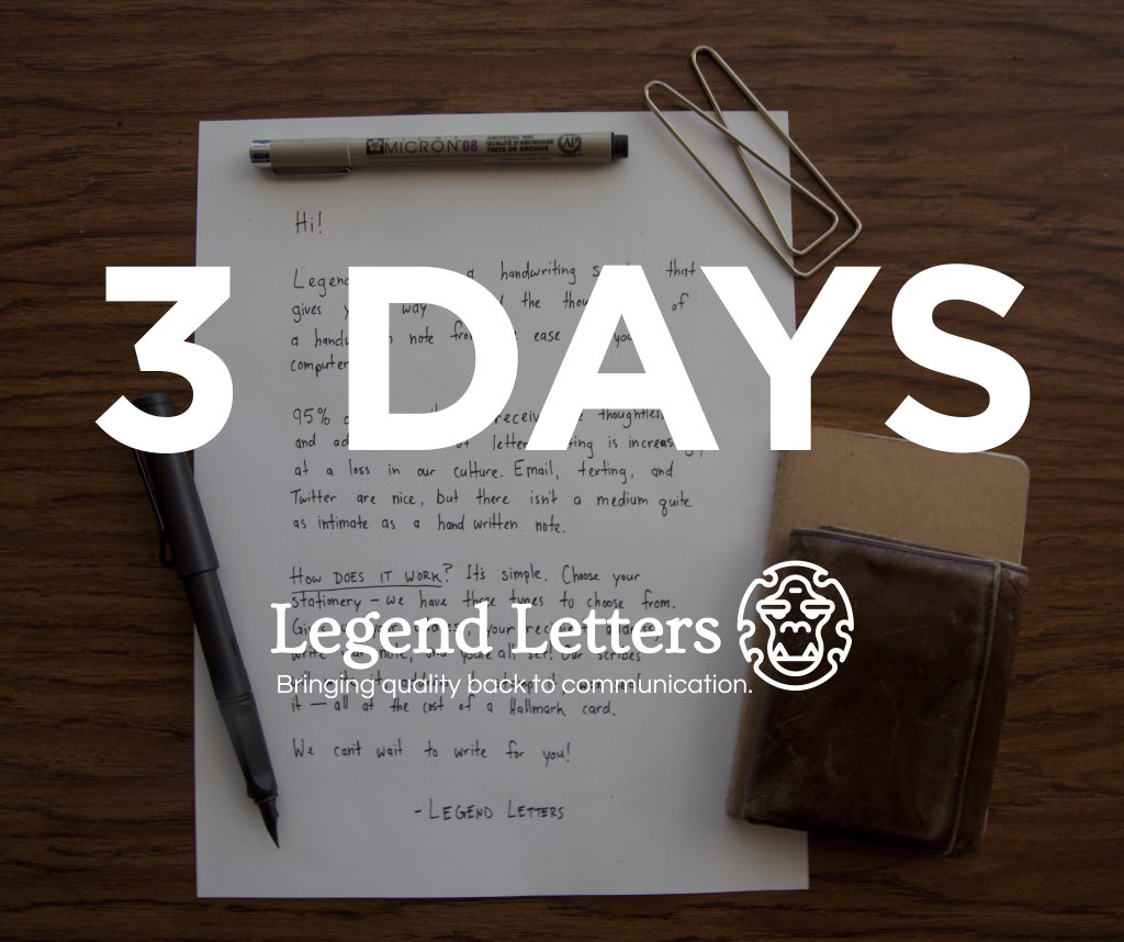 LegendLetters's tweet photo. It's simple.

1. Type your message. 

2. We handwrite and mail your message for the same price as a Hallmark card. https://t.co/svhud58BKw