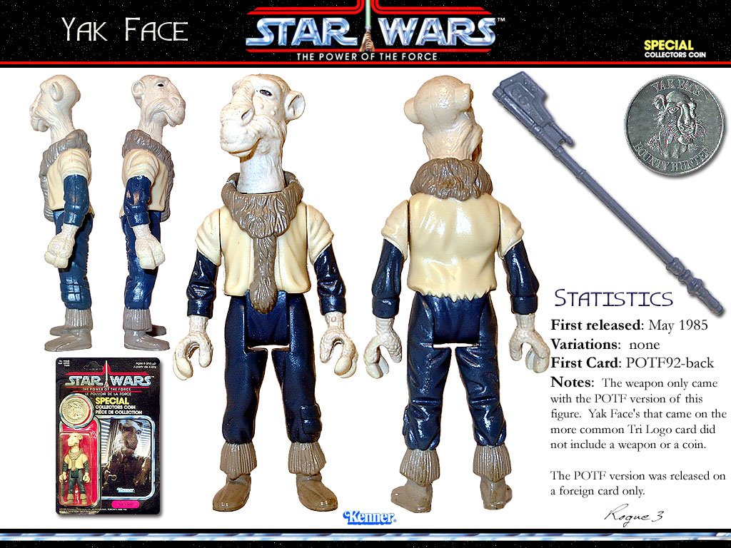 ClassicStarWars's tweet image. #StarWars Kenner #YakFace action figure stat card