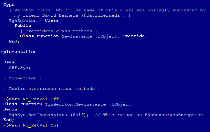 algonzalez74's tweet photo. This harmless #class is turning into one of the most important pieces of my #programming #library.
#Delphi #Zeroton https://t.co/D7bB2SWfn2