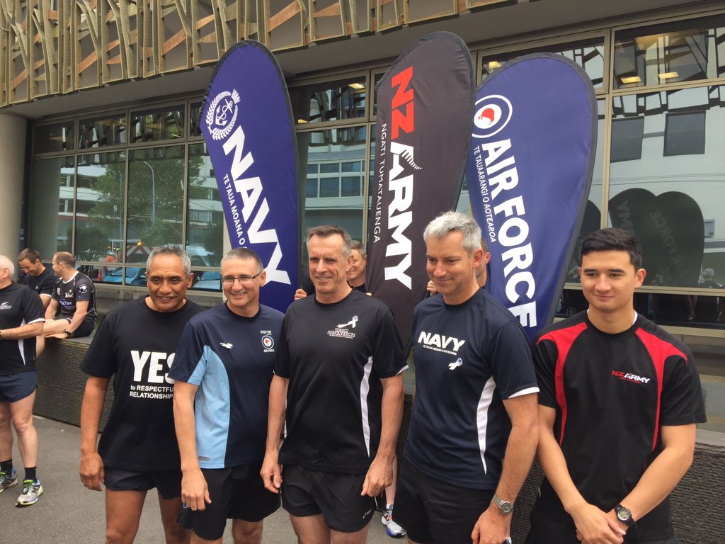 <a href="/NZDefenceForce/">NZ Defence Force</a> about to commence the WR fun run in Wellington. This years theme, respectful relationships.
