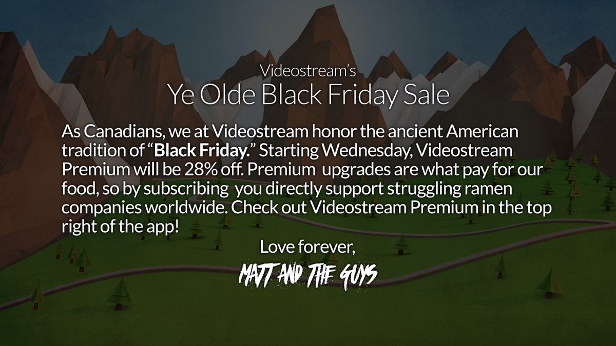 getvideostream's tweet photo. If you haven't already seen it on your TV... #BlackFriday #orWednesday #Canadians https://t.co/wmupYChbkR