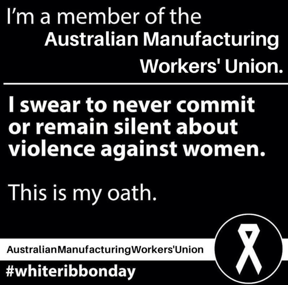 Take the #WhiteRibbonDay oath and say NO to violence against women today and every other day. #ausunions