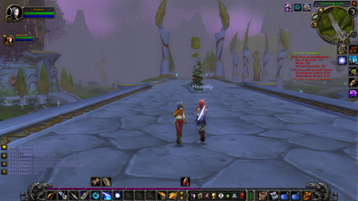 Ariannasaurus's tweet photo. My second oldest #Warcraft screenie: boyfriend was showing me around and helping me with quests. :p #11YearsOfWoW https://t.co/JKJ5kXgYAe