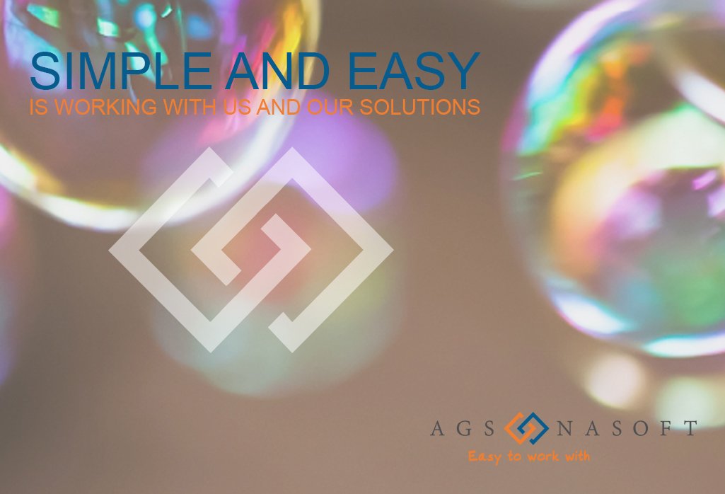 AGSNASOFT's tweet image. SIMPLE AND EASY is working with us and our solutions @AGSNASOFT #easytoworkwith http://www.agsnasoft/en/