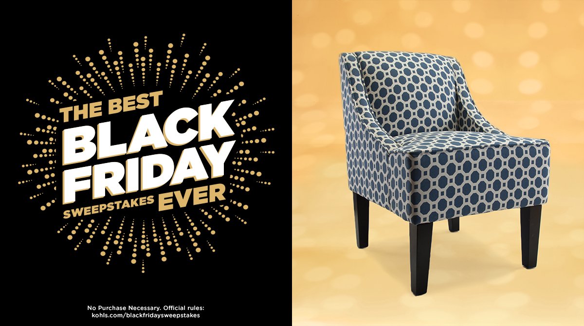 Accentuate your home decor. RT for a chance to win this accent chair. #KohlsSweepstakes #BlackFriday