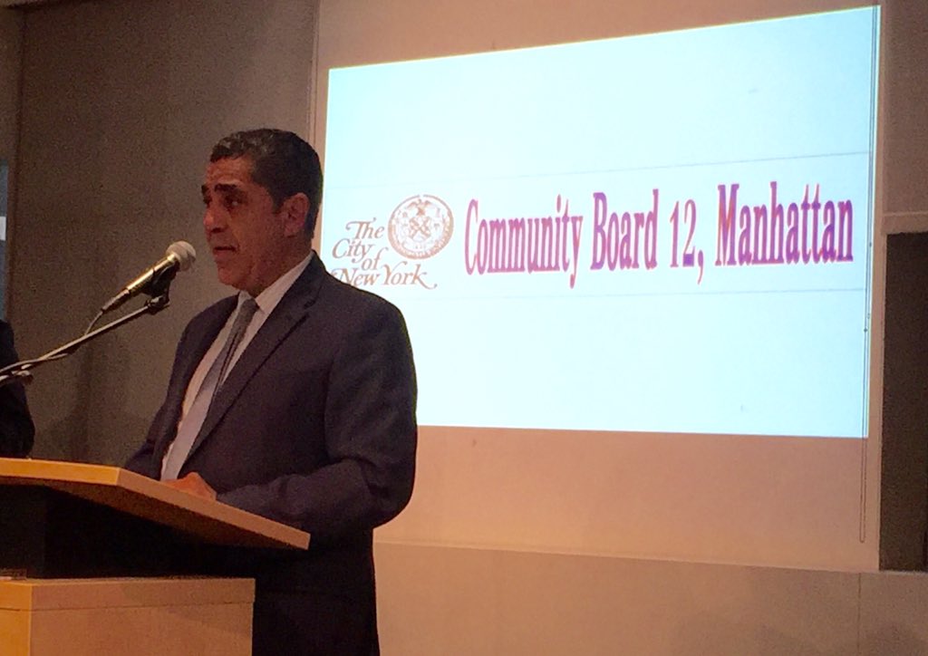 LizRittr's tweet photo. .@EspaillatNY @Sen_A_Espaillat reports at / informes en la reunion de #cb12m general meeting. https://t.co/NECTIaZYWI