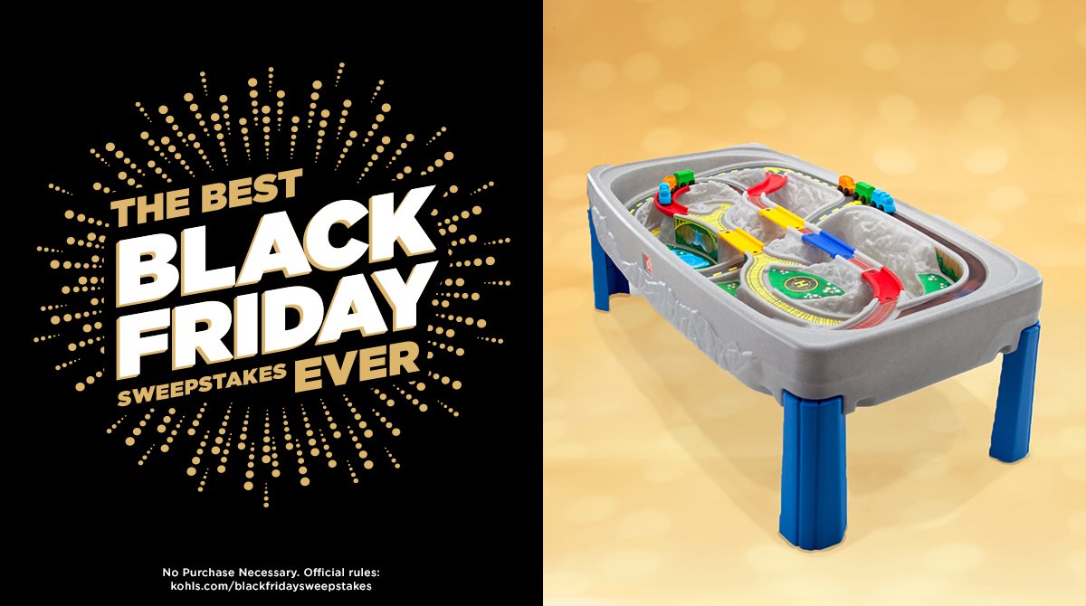 Calling all conductors in training...RT for a chance to win this track &amp; train table! #KohlsSweepstakes #BlackFriday