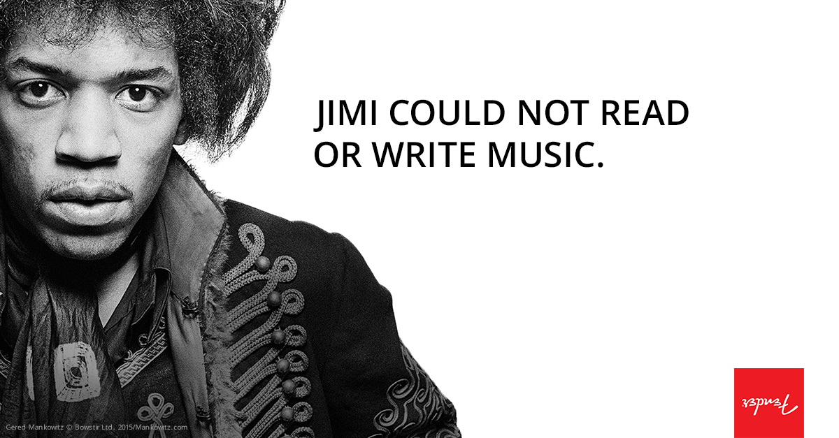 Fender's tweet photo. .@JimiHendrix became legend despite his nontraditional path. What is Yours? #HendrixWeek #AlterYourAxis https://t.co/P6ACSDllzN